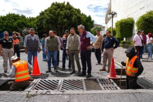 Pepe Chedraui supervisa modernización del sistema pluvial para prevenir inundaciones en Puebla